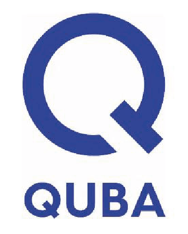 Blauer Buchstabe „Q“ mit dem Wort „QUBA“ darunter, beide in fetter Schrift auf weißem Hintergrund.
